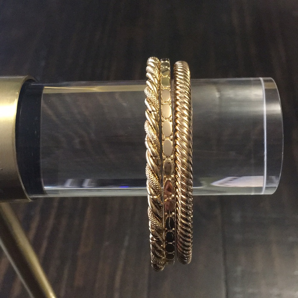 J. Crew Gold Bangle Set - Picture 2 of 4